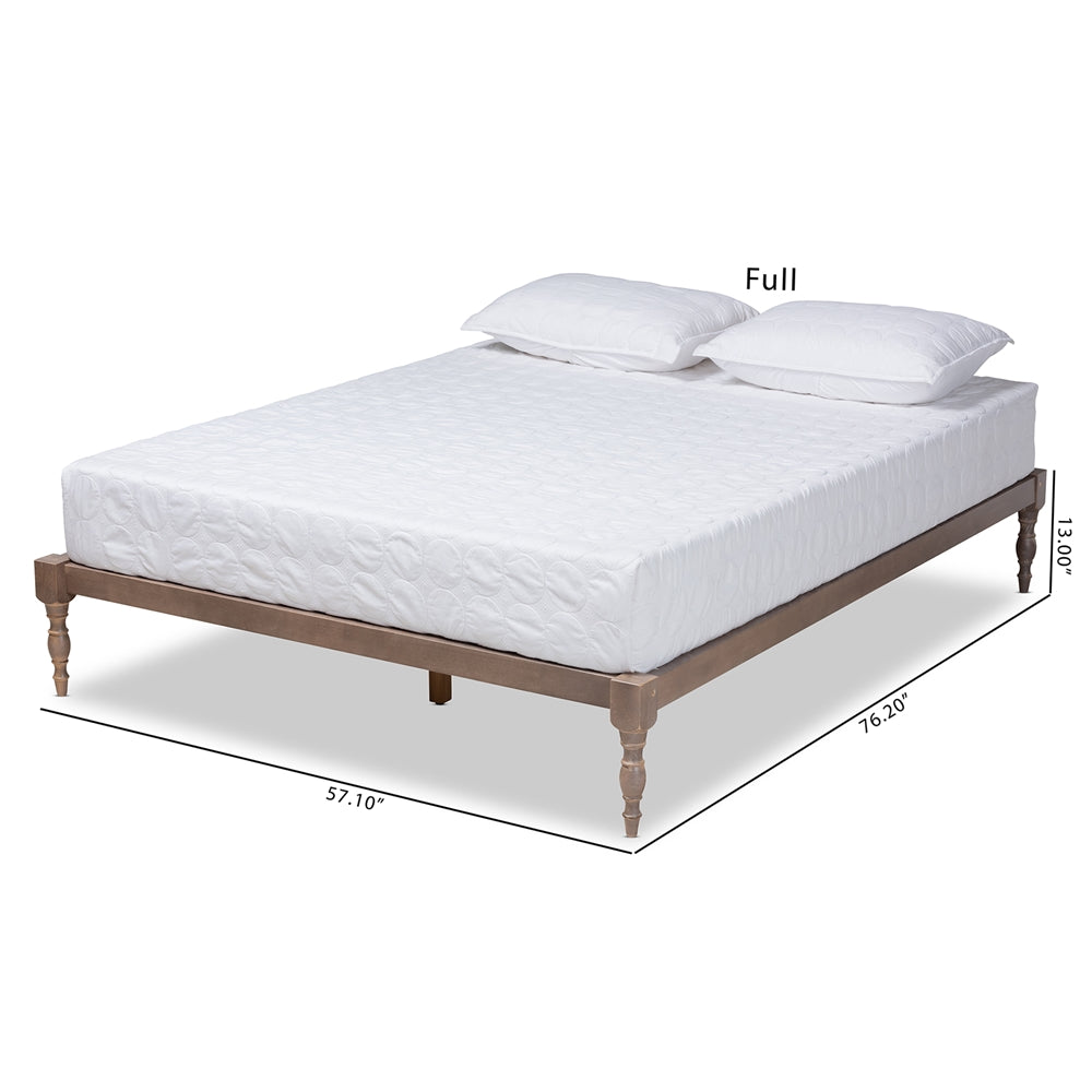 Baxton Studio Iseline Modern And Contemporary Antique Oak Finished Wood Full Size Platform Bed Frame