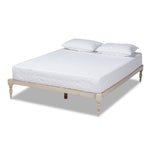 Load image into Gallery viewer, Baxton Studio Iseline Modern And Contemporary Antique White Finished Wood Queen Size Platform Bed Frame
