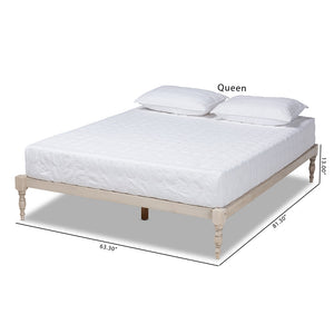 Baxton Studio Iseline Modern And Contemporary Antique White Finished Wood Queen Size Platform Bed Frame