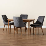 Load image into Gallery viewer, Baxton Studio Gilmore Modern And Contemporary Grey Velvet Fabric Upholstered And Walnut Brown Finished Wood 5-Piece Dining Set
