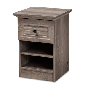 Baxton Studio Dara Traditional Transitional Finished 1-Drawer Wood Nightstand