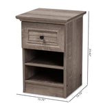 Load image into Gallery viewer, Baxton Studio Dara Traditional Transitional Grey Brown Oak Finished 1-Drawer Wood Nightstand
