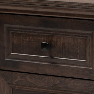 Baxton Studio Nolan Traditional Transitional Hazel Walnut Brown Finished 2-Drawer Wood Nightstand