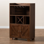 Load image into Gallery viewer, Baxton Studio Carrie Transitional Farmhouse Walnut Brown Finished Wood Wine Storage Cabinet
