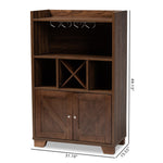 Load image into Gallery viewer, Baxton Studio Carrie Transitional Farmhouse Walnut Brown Finished Wood Wine Storage Cabinet
