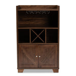 Load image into Gallery viewer, Baxton Studio Carrie Transitional Farmhouse Walnut Brown Finished Wood Wine Storage Cabinet
