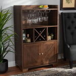 Load image into Gallery viewer, Baxton Studio Carrie Transitional Farmhouse Walnut Brown Finished Wood Wine Storage Cabinet
