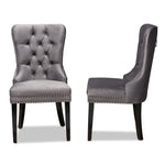 Load image into Gallery viewer, Baxton Studio Remy Modern Transitional Grey Velvet Fabric Upholstered Espresso Finished 2-Piece Wood Dining Chair Set
