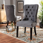 Load image into Gallery viewer, Baxton Studio Remy Modern Transitional Grey Velvet Fabric Upholstered Espresso Finished 2-Piece Wood Dining Chair Set
