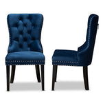 Load image into Gallery viewer, Baxton Studio Remy Modern Transitional Navy Blue Velvet Fabric Upholstered Espresso Finished 2-Piece Wood Dining Chair Set
