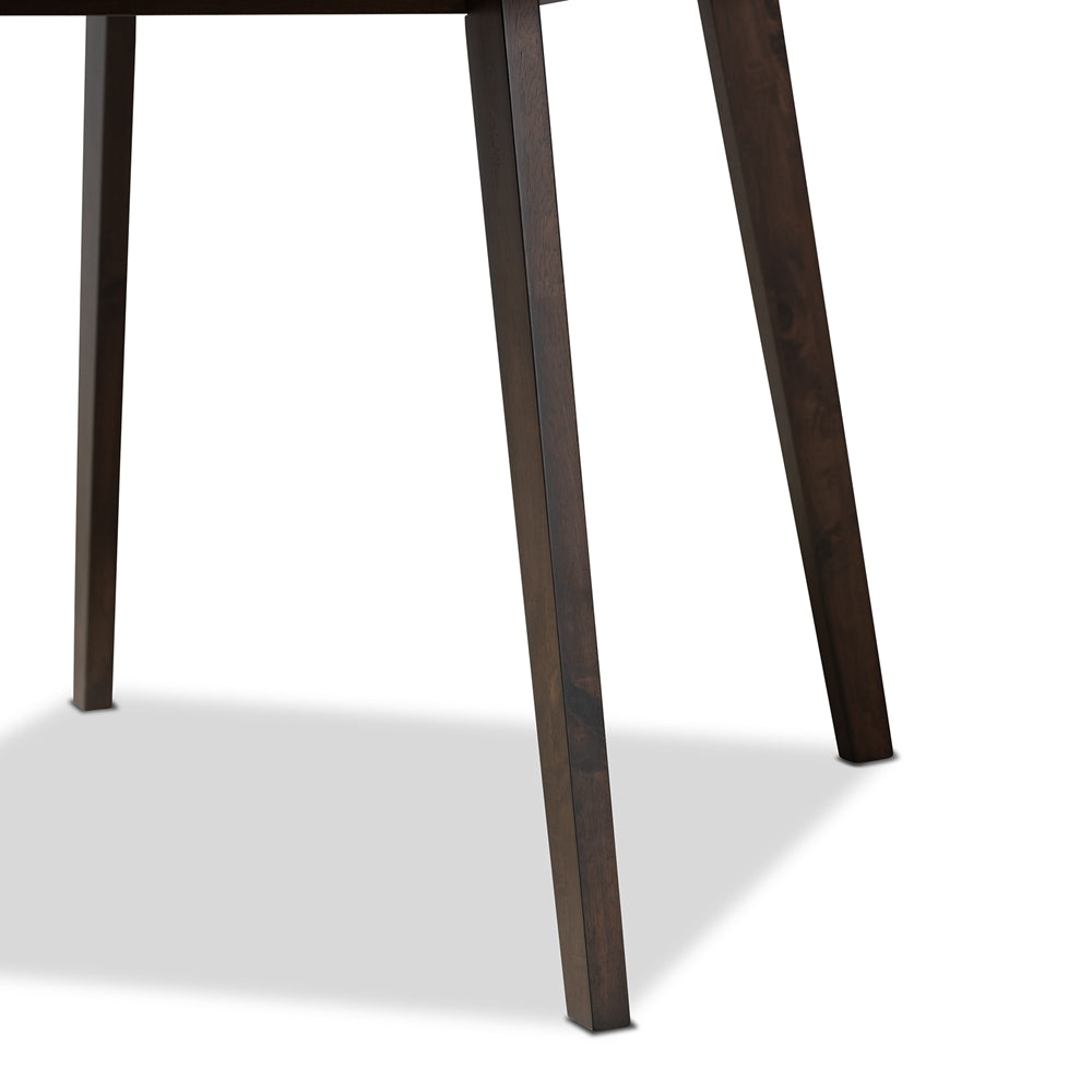 BAXTON STUDIO BRITTE MID-CENTURY MODERN DARK OAK BROWN FINISHED SQUARE WOOD DINING TABLE