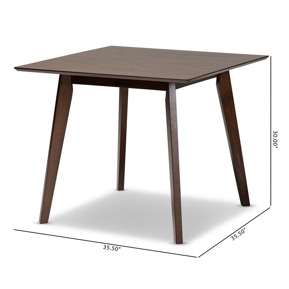 Baxton Studio Pernille Modern Transitional Walnut Finished Square Wood Dining Table