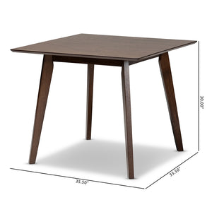 Baxton Studio Pernille Modern Transitional Walnut Finished Square Wood Dining Table