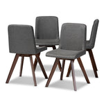 Load image into Gallery viewer, Baxton Studio Pernille Modern Transitional Grey Fabric Upholstered Walnut Finished 4-Piece Wood Dining Chair Set
