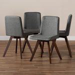 Load image into Gallery viewer, Baxton Studio Pernille Modern Transitional Grey Fabric Upholstered Walnut Finished 4-Piece Wood Dining Chair Set
