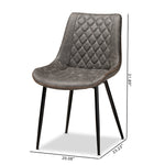 Load image into Gallery viewer, Baxton Studio Loire Modern And Contemporary Grey And Brown Faux Leather Upholstered Black Finished 2-Piece Dining Chair Set
