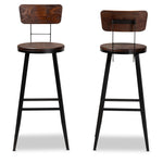 Load image into Gallery viewer, Baxton Studio Kenna Vintage Rustic Industrial Wood And Black Metal Finished 2-Piece Metal Bar Stool Set
