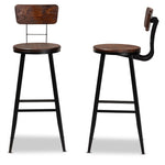 Load image into Gallery viewer, Baxton Studio Kenna Vintage Rustic Industrial Wood And Black Metal Finished 2-Piece Metal Bar Stool Set
