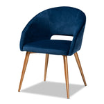 Load image into Gallery viewer, Baxton Studio Vianne Glam And Luxe Navy Blue Velvet Fabric Upholstered Gold Finished Metal Dining Chair
