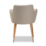 Load image into Gallery viewer, Baxton Studio Martine Glam And Luxe Greyish Beige Faux Leather And Gold Metal Dining Chair
