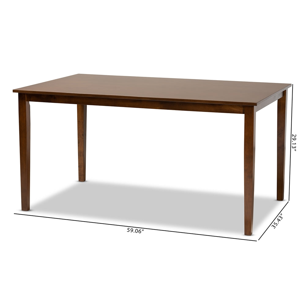 Baxton Studio Eveline Modern And Contemporary Walnut Brown Finished Rectangular Wood Dining Table