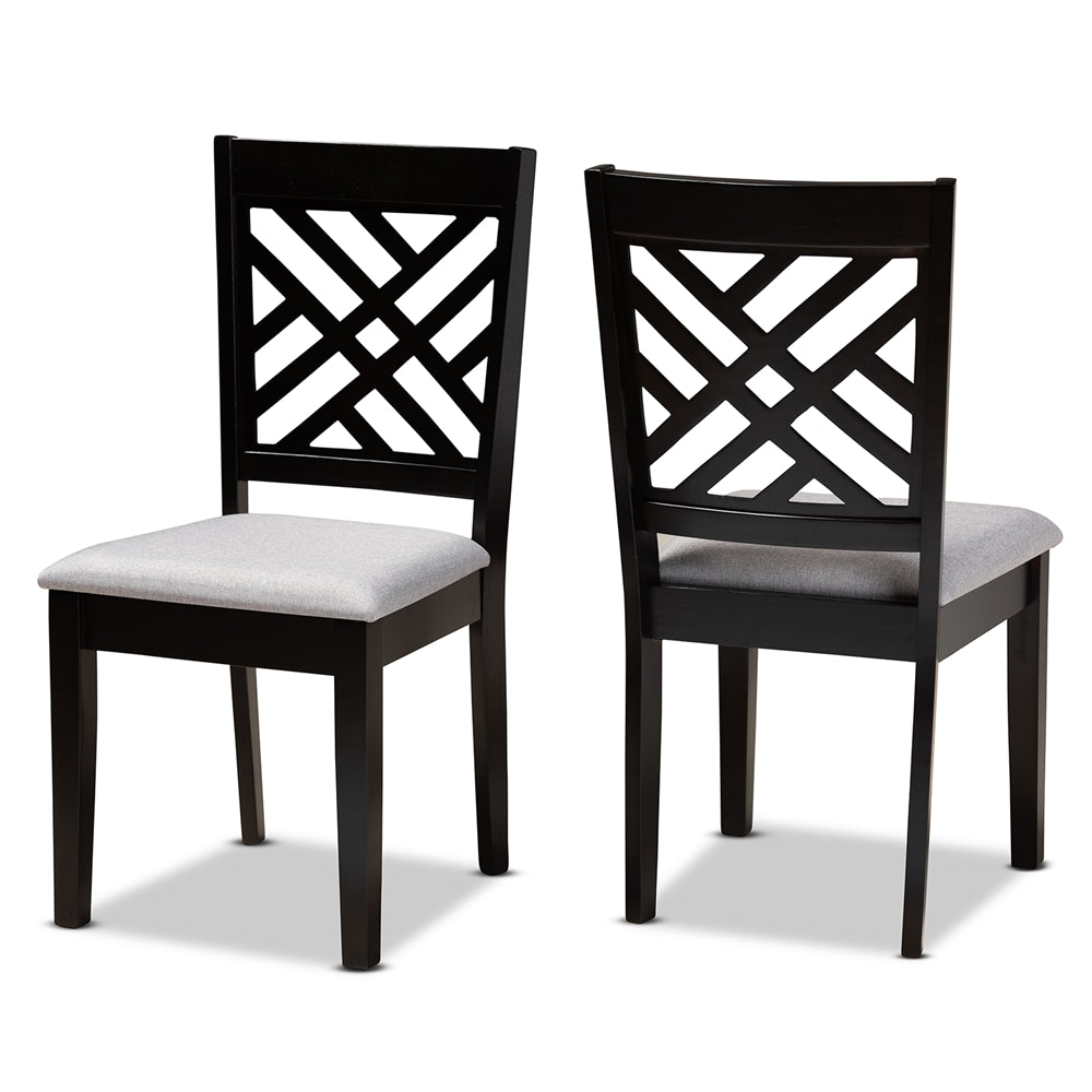 Baxton Studio Caron Modern and Contemporary Fabric Upholstered Finished Wood 2-Piece Dining Chair Set