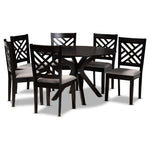 Load image into Gallery viewer, Baxton Studio Norah Modern And Contemporary Grey Fabric Upholstered And Dark Brown Finished Wood 7-Piece Dining Set
