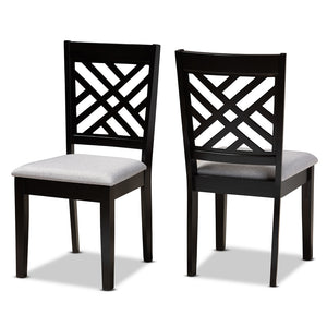 Baxton Studio Caron Modern and Contemporary Fabric Upholstered Finished Wood 2-Piece Dining Chair Set