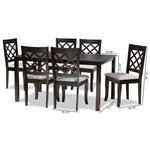 Load image into Gallery viewer, Baxton Studio Verner Modern And Contemporary Grey Fabric Upholstered And Dark Brown Finished Wood 7-Piece Dining Set
