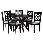 Load image into Gallery viewer, Baxton Studio Jana Modern Grey Fabric And Espresso Brown Finished Wood 7-Piece Dining Set
