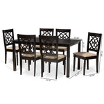 Load image into Gallery viewer, Baxton Studio Renaud Modern And Contemporary Sand Fabric Upholstered And Dark Brown Finished Wood 7-Piece Dining Set
