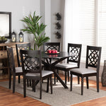 Load image into Gallery viewer, Baxton Studio Sadie Modern And Contemporary Grey Fabric Upholstered And Dark Brown Finished Wood 7-Piece Dining Set
