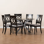 Load image into Gallery viewer, Baxton Studio Jessie Modern And Contemporary Grey Fabric Upholstered And Dark Brown Finished Wood 7-Piece Dining Set
