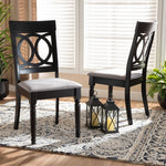 Load image into Gallery viewer, Baxton Studio Lucie Modern And Contemporary Grey Fabric Upholstered And Espresso Brown Finished Wood 2-Piece Dining Chair Set
