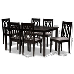 Load image into Gallery viewer, Baxton Studio Cherese Modern And Contemporary Grey Fabric Upholstered And Dark Brown Finished Wood 7-Piece Dining Set
