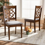 Load image into Gallery viewer, Baxton Studio Renaud Modern And Contemporary Grey Fabric Upholstered And Walnut Brown Finished Wood 2-Piece Dining Chair Set
