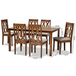 Load image into Gallery viewer, Baxton Studio Cherese Modern And Contemporary Grey Fabric Upholstered And Walnut Brown Finished Wood 7-Piece Dining Set
