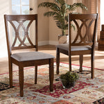 Load image into Gallery viewer, Baxton Studio Augustine Modern And Contemporary Grey Fabric Upholstered And Walnut Brown Finished Wood 2-Piece Dining Chair Set Set
