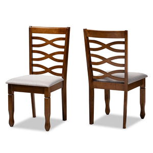 Baxton Studio Lanier Modern and Contemporary Fabric Upholstered and Finished Wood 2-Piece Dining Chair Set