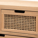 Load image into Gallery viewer, Baxton Studio Alina Mid-Century Modern Medium Oak Finished Wood And Rattan 4-Drawer Accent Storage Cabinet
