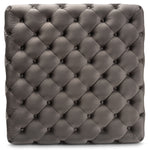 Load image into Gallery viewer, Baxton Studio Verene Glam And Luxe Grey Velvet Fabric Upholstered Gold Finished Square Cocktail Ottoman
