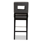 Load image into Gallery viewer, Baxton Studio Faustino Modern And Contemporary Grey Faux Leather Upholstered Black Finished Wood Bar Stool
