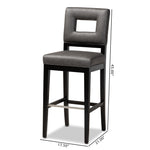 Load image into Gallery viewer, Baxton Studio Faustino Modern And Contemporary Grey Faux Leather Upholstered Black Finished Wood Bar Stool
