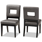 Load image into Gallery viewer, Baxton Studio Faustino Modern And Contemporary Grey Faux Leather Upholstered Black Finished Wood 2-Piece Dining Chair Set
