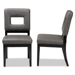 Load image into Gallery viewer, Baxton Studio Faustino Modern And Contemporary Grey Faux Leather Upholstered Black Finished Wood 2-Piece Dining Chair Set
