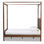 Load image into Gallery viewer, Baxton Studio Veronica Modern And Contemporary Walnut Brown Finished Wood King Size Platform Canopy Bed
