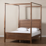 Load image into Gallery viewer, Baxton Studio Veronica Modern And Contemporary Walnut Brown Finished Wood King Size Platform Canopy Bed
