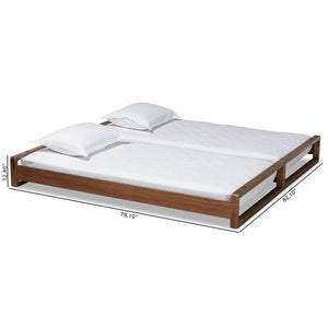 Baxton Studio Klara Modern And Contemporary Walnut Finished Wood Expandable Twin Size To King Size Bed Frame