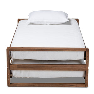 Baxton Studio Klara Modern And Contemporary Walnut Finished Wood Expandable Twin Size To King Size Bed Frame