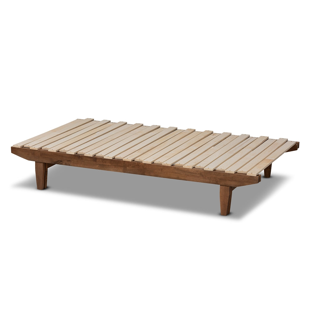 Baxton Studio Hiro Modern And Contemporary Walnut Finished Wood Expandable Twin Size To King Size Bed Frame